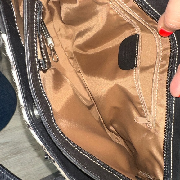 _Fortuna Valentino double handle animal print shoulder bag leather size 7H X 13L - Picture 8 of 16